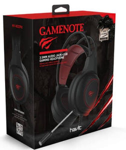 Audífonos Gamer Havit H2239d 3.5mm+usb y luz led roja - BGP