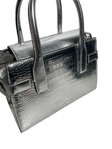 Bolsa De Mano Shoulder Bag Michael Kors Plateada 27x21x12 Cm Acabado De Los Herrajes Metal Color Plateado Correa De Hombro Plateado Diseño De La Tela Lisa- BGP