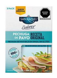 Pechuga de Pavo San Rafael Balance 3 pzas de 250 g - ZK