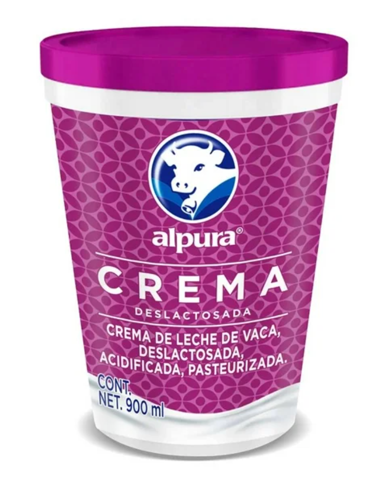 Crema Ácida Alpura Deslactosada 900 ml - ZK