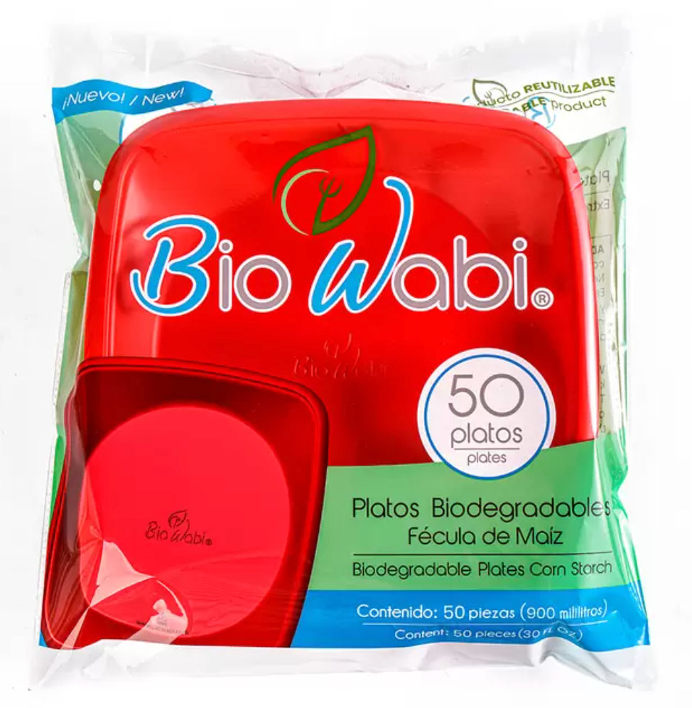 BioWabi Plato Biodegradable 50 piezas - KOZ