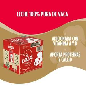 Leche Entera Lala 12 pzas de 1 l c/u - ZK