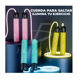 Blíster con cuerda transparente para saltar, con luz led + baterías. - BGP