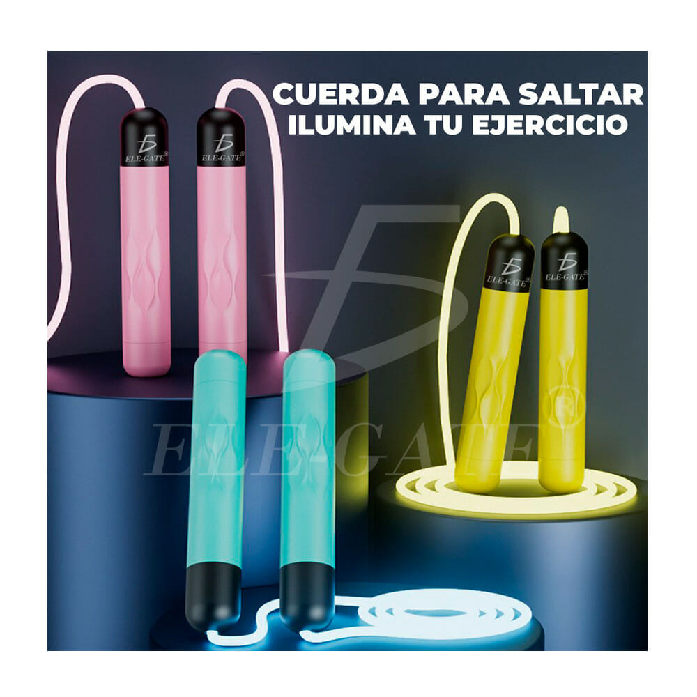 Blíster con cuerda transparente para saltar, con luz led + baterías. - BGP