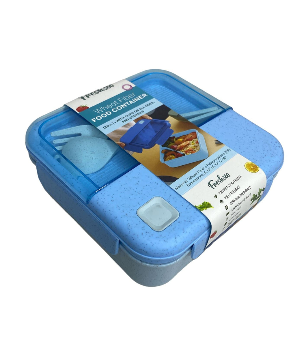 Organización Fresca. Tupper color Azul 34 oz Fresh 360 con Compartimentos para Mantener tus Alimentos Separados y Frescos.