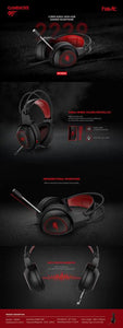 Audífonos Gamer Havit H2239d 3.5mm+usb y luz led roja - BGP