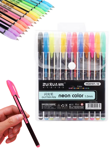 12 plumas de gel colores Pastel escolar - DRO