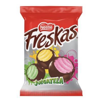 Media Caja Caramelo con chocolate Freskas con 8 paquetes de 9 exhibidores - Nestlé-Chocolates-Nestlé-MayoreoTotal