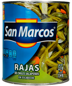 Media Caja Rajas Chiles de 2.8 kilos con 3 Latas - San Marcos-Chiles Enlatados-San Marcos-MayoreoTotal