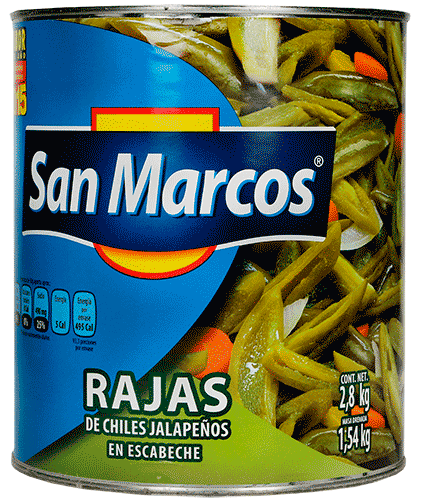 Media Caja Rajas Chiles de 2.8 kilos con 3 Latas - San Marcos-Chiles Enlatados-San Marcos-MayoreoTotal